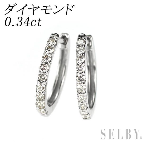 Pt900 ダイヤモンド フープ ピアス 0.34ct - メルカリ