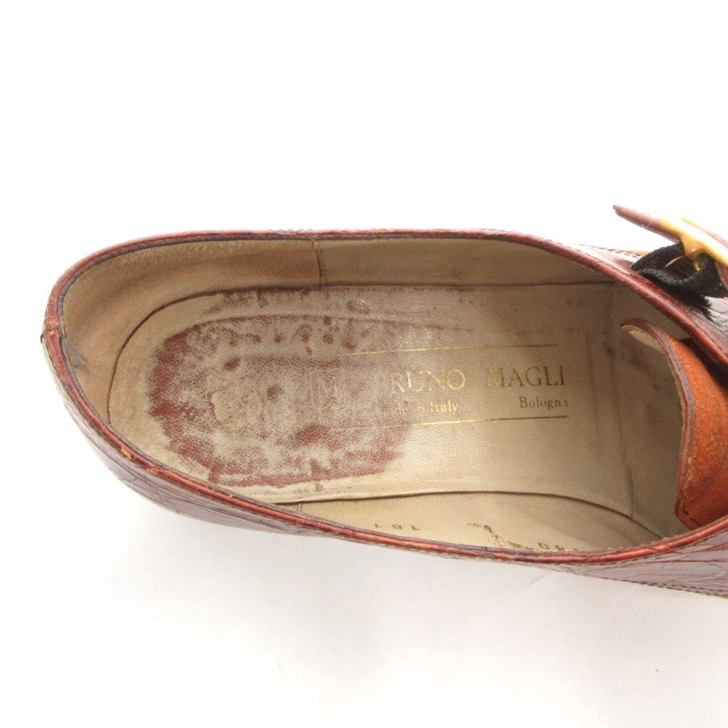 BRUNO MAGLI ブルーノ・マリ　シングルモンク　ブラウン　25センチ ブルーノマリ BRUNO MAGLI ローファー シューズ モンクストラップ