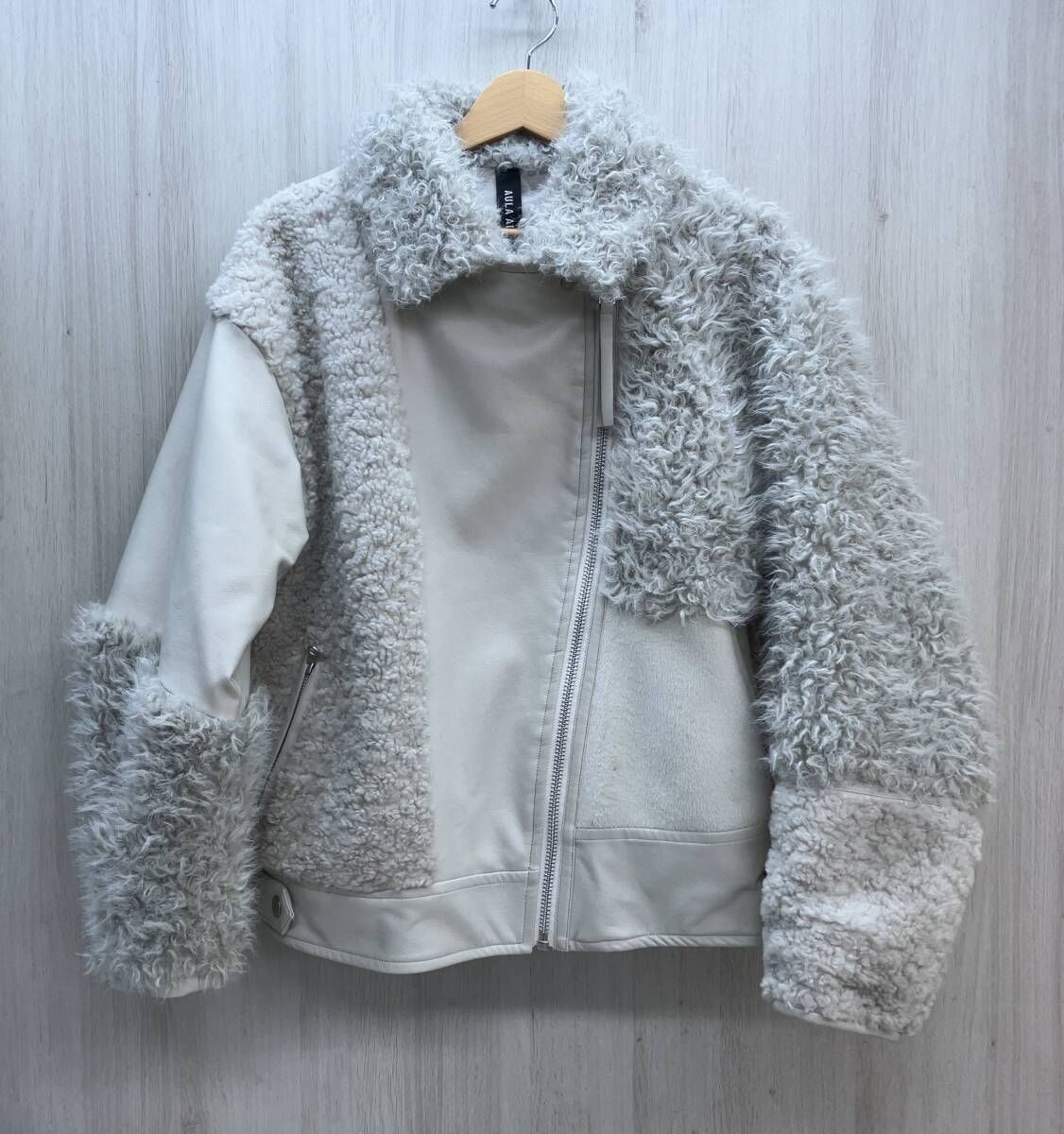 AULA AILA アウラアイラ ファーコンビネーションライダースブルゾン