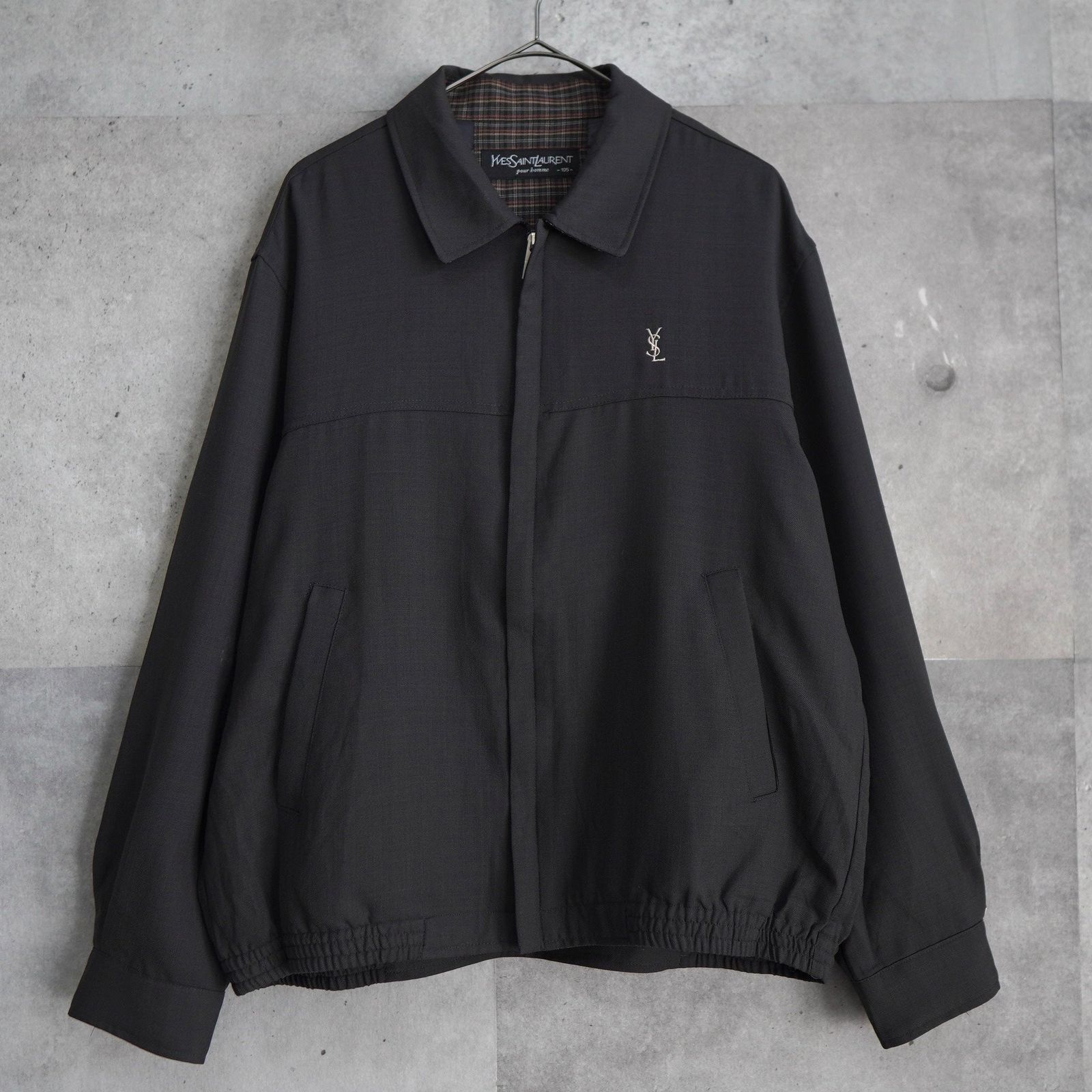 イヴサンローラン YSLロゴ ブルゾン グレー - メルカリ