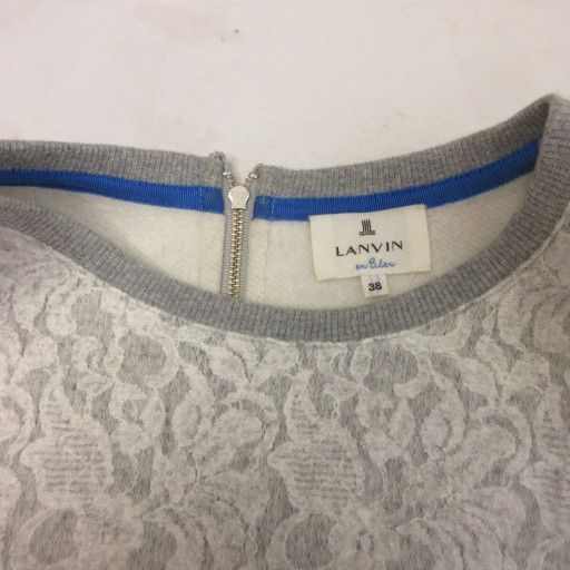 【新品未使用】 ランバンオンブルー　レースジャケットアウター38 トリプルクロスフリルポケットジャケット | LANVIN en Bleu (Women