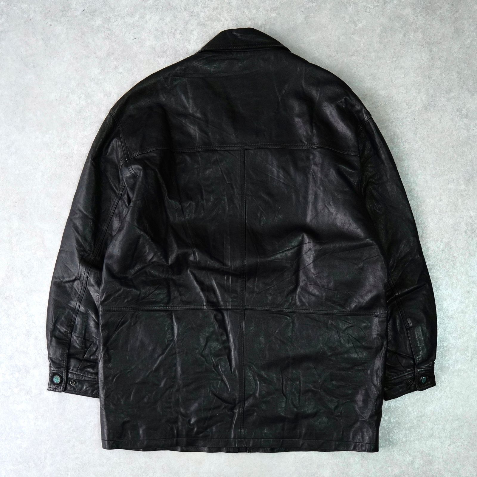 オールレザージャケット　羊革　刺繍ロゴ　エンボス加工　ヴィンテージ BlackFriday限定割引10%オフ】イヴ サンローラン ヴィンテージ