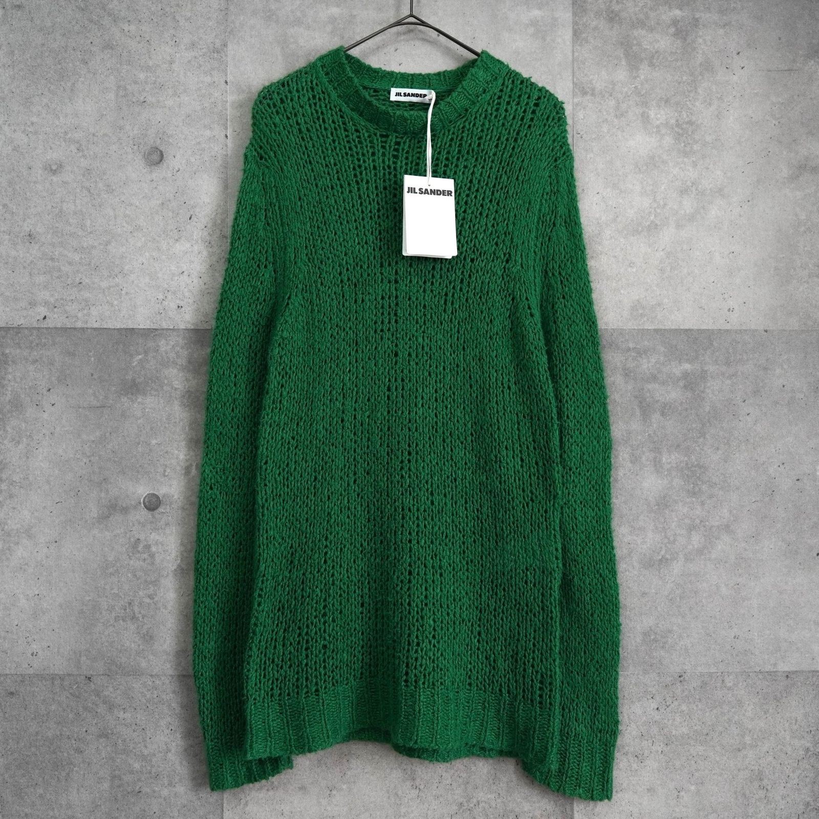 ジルサンダー リネン ニット プルオーバー グリーン タグ付き未使用品