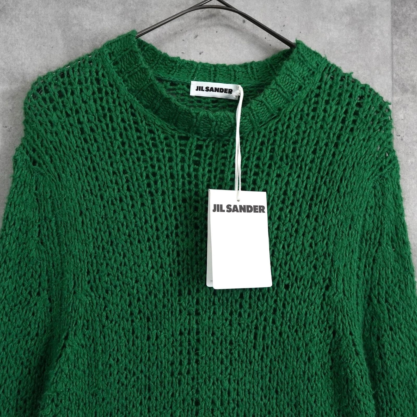 ジルサンダー リネン ニット プルオーバー グリーン タグ付き未使用品