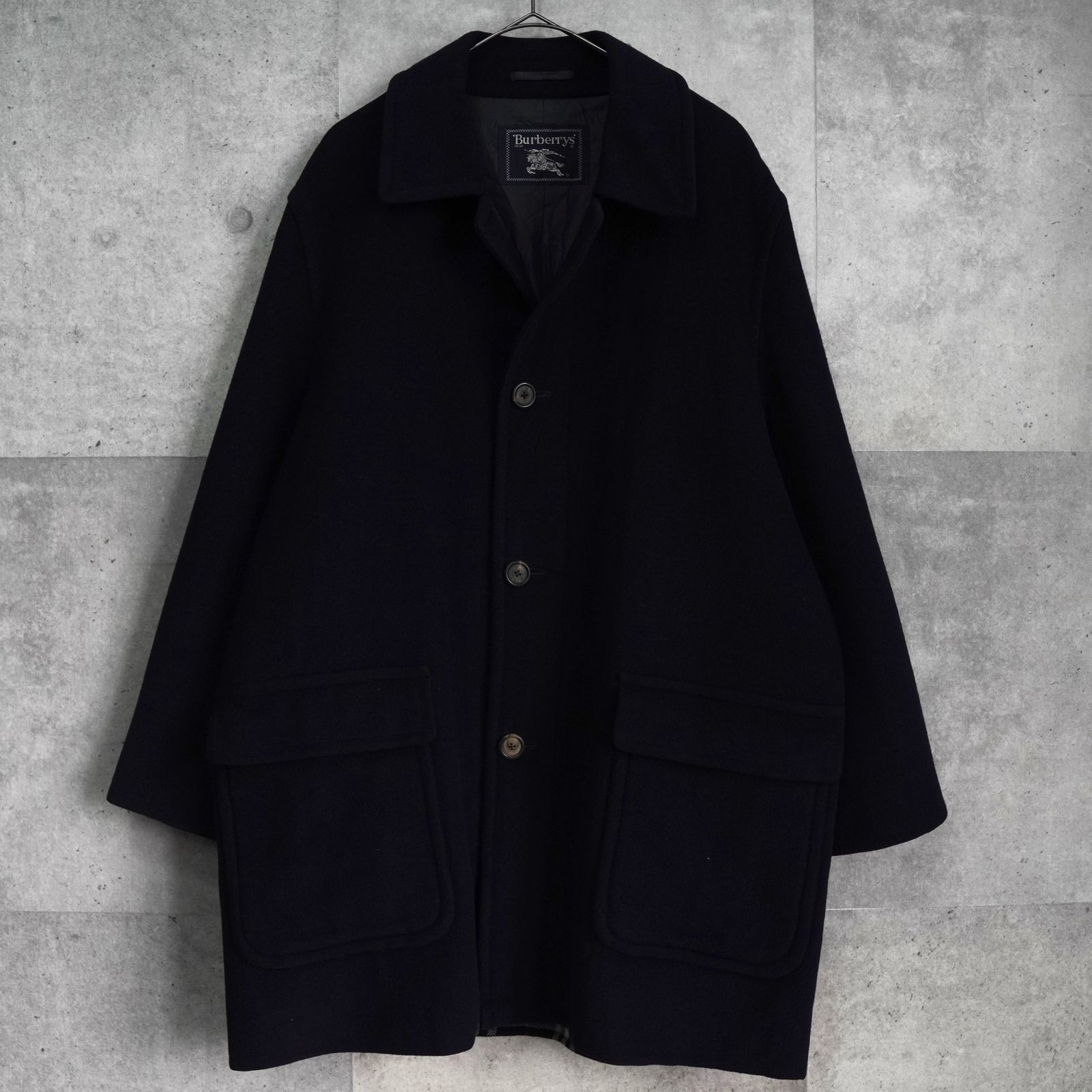バーバリー ヴィンテージ カシミヤ混紡 ウールコート ブラック - メルカリ