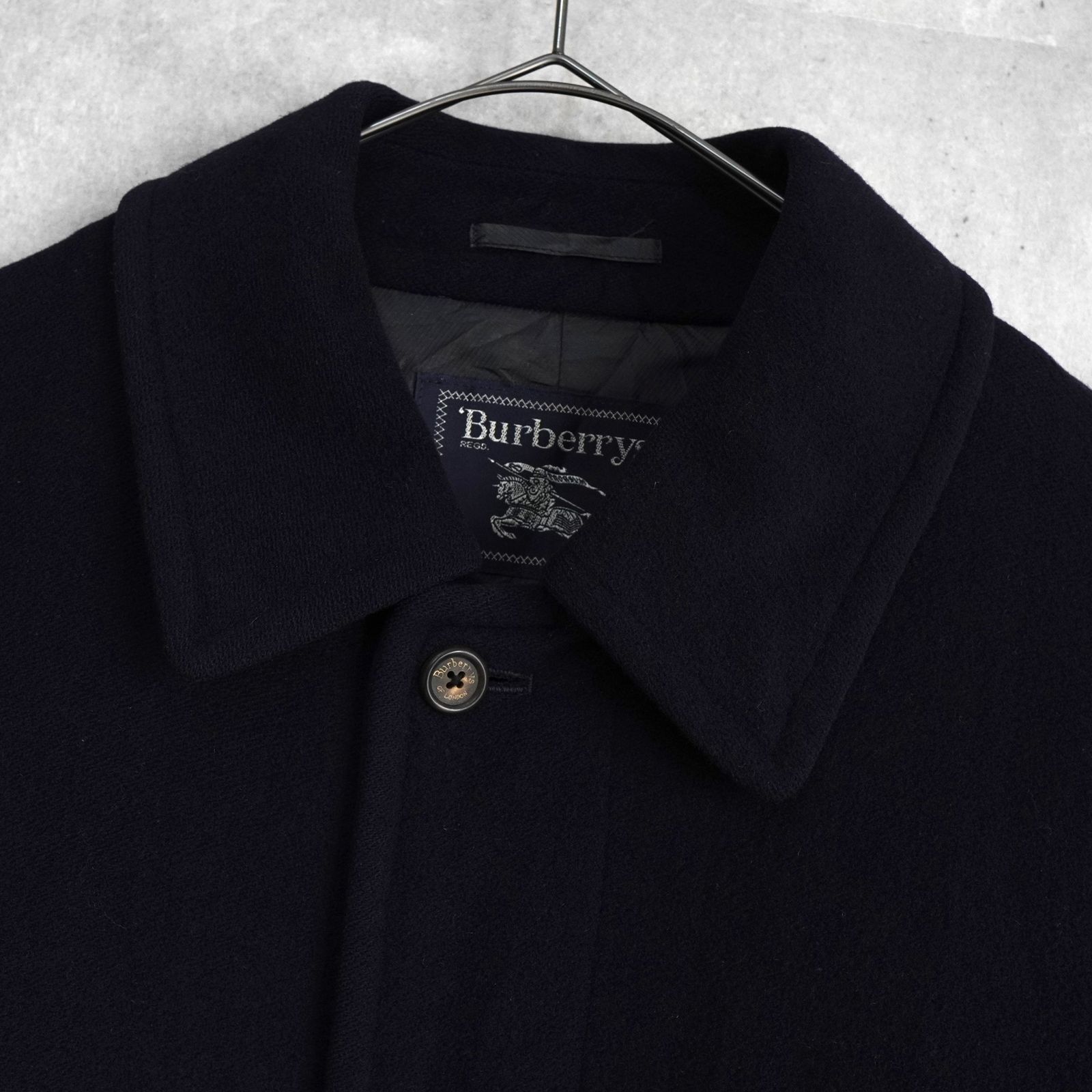 バーバリー ヴィンテージ カシミヤ混紡 ウールコート ブラック - メルカリ