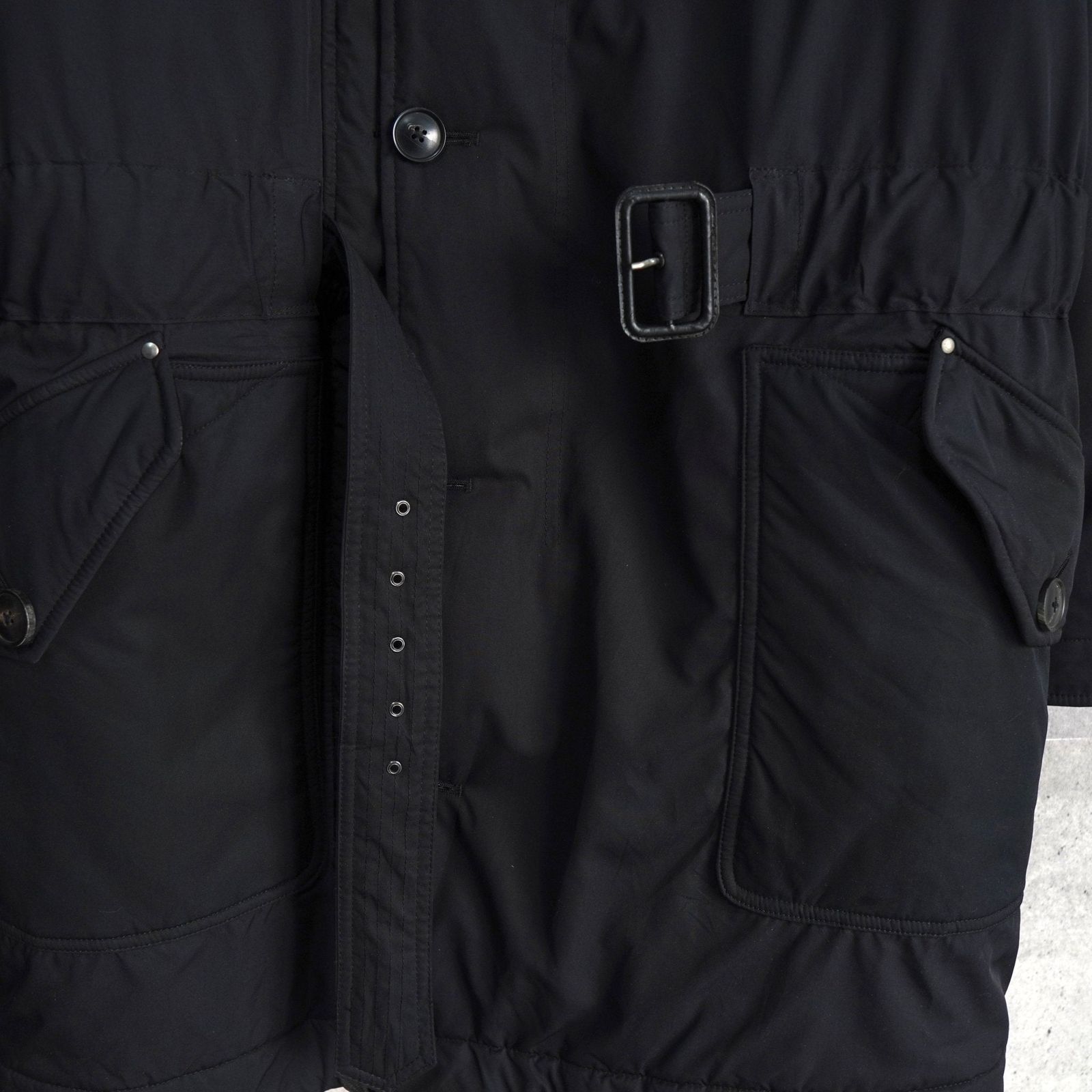 ポロ バイ ラルフローレン レザー切り替え フーデッド 中綿ジャケット