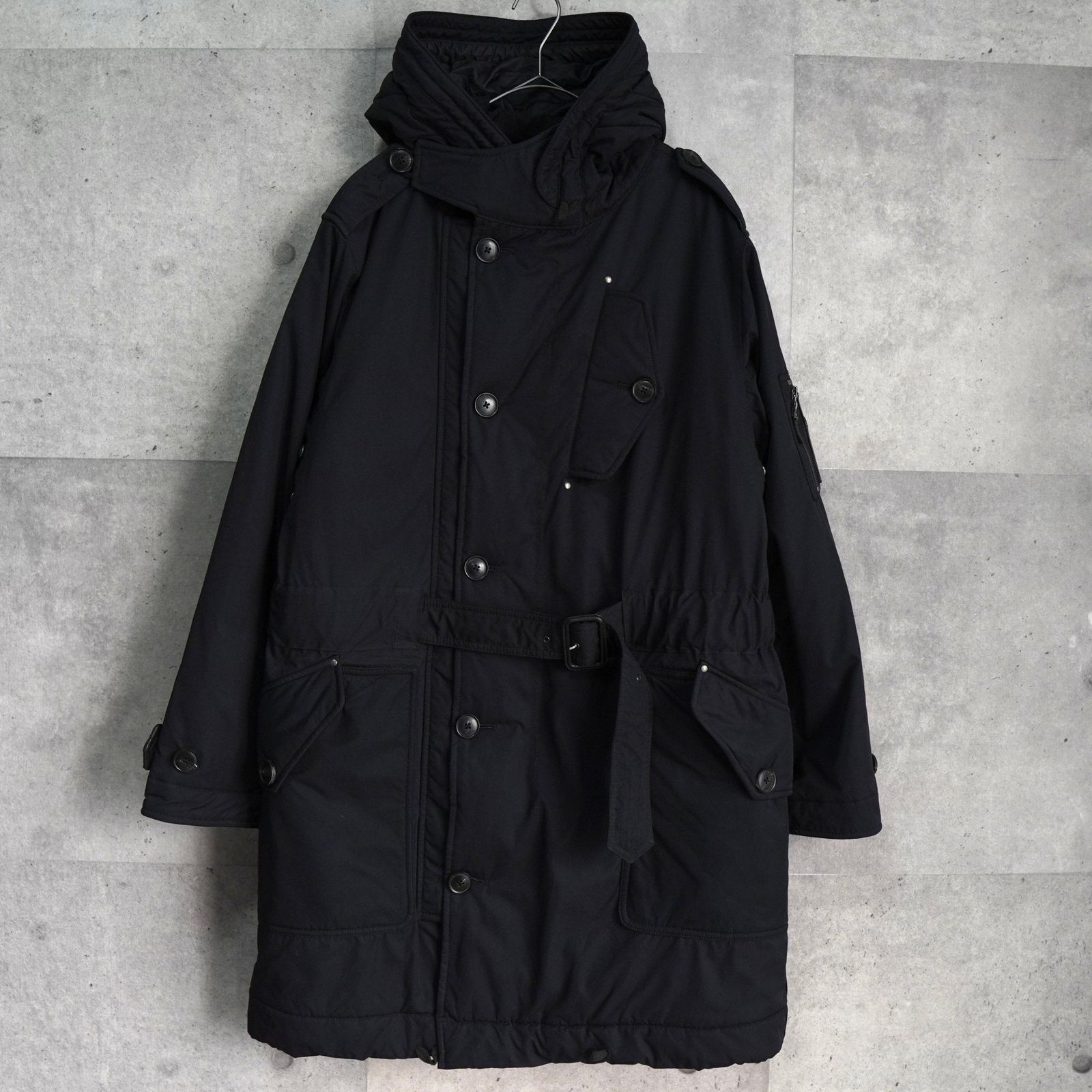 ポロ バイ ラルフローレン レザー切り替え フーデッド 中綿ジャケット