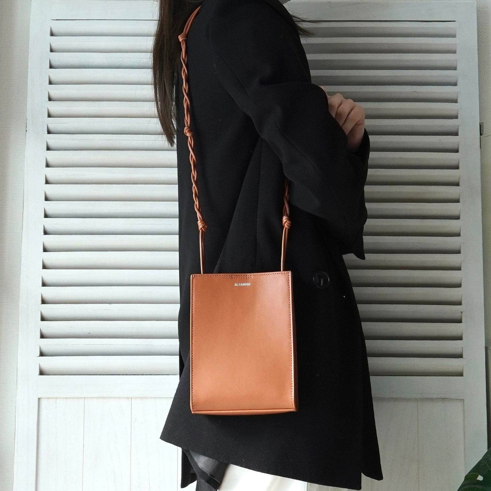 ジルサンダー タングル スモール レザー ショルダーバッグ ブラウン