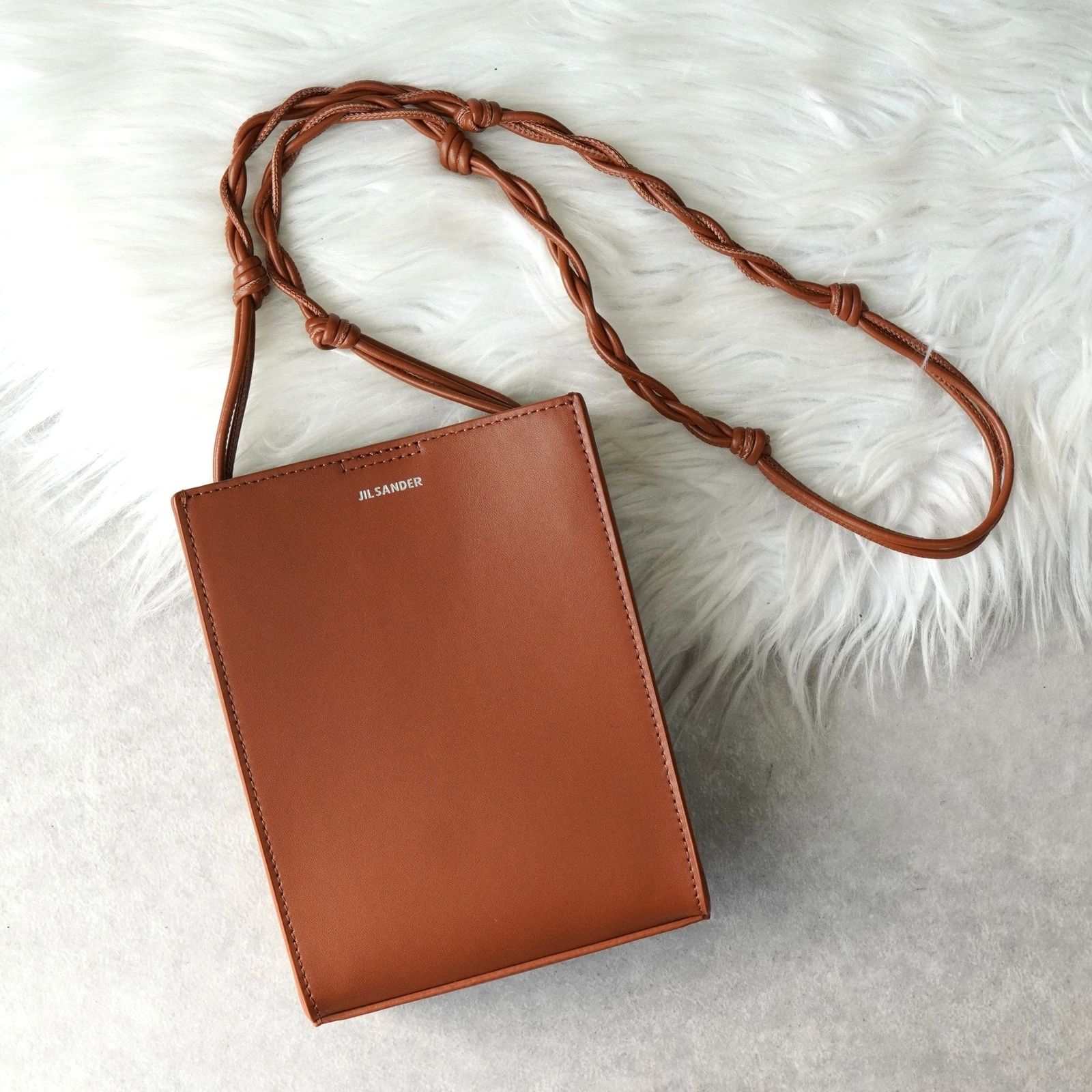 JILSANDER ジルサンダー　ショルダーバッグ　タングルレザー　ブラウン ジルサンダー タングル スモール レザー ショルダーバッグ ブラウン