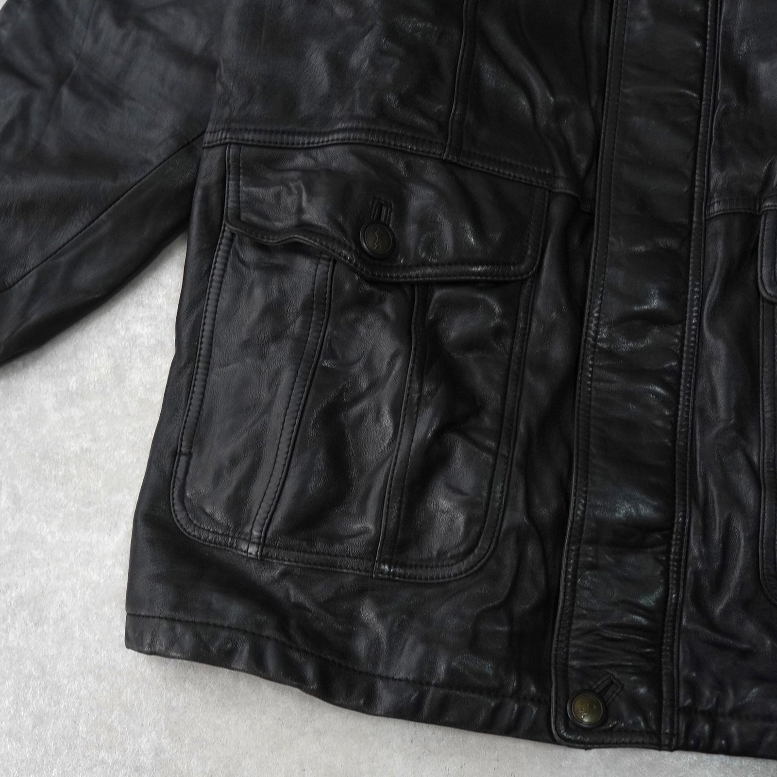 イヴ サンローラン ヴィンテージ エンボス YSLロゴ レザージャケット