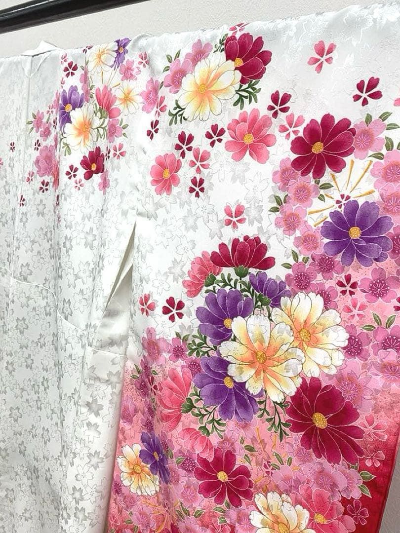 二尺袖 ポリエステル着物 金彩 紋意匠 袴向き MOP486 - メルカリ