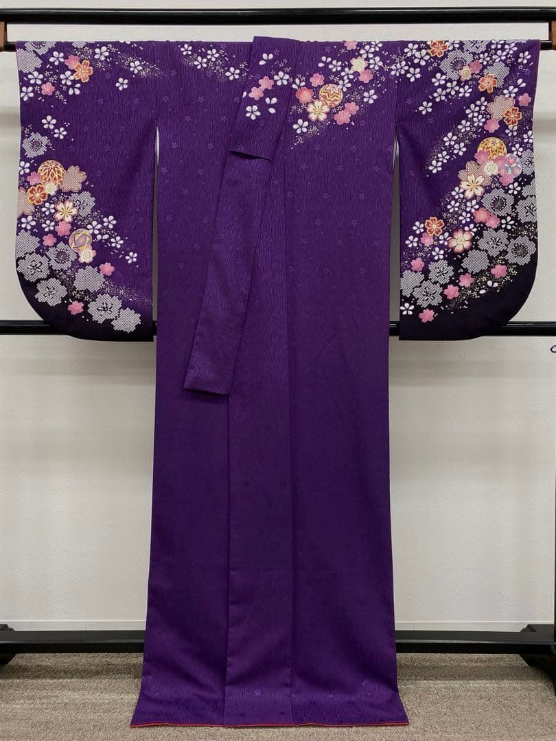 二尺袖 ポリエステル着物 金彩 紋意匠 袴向き MOP485 - メルカリ