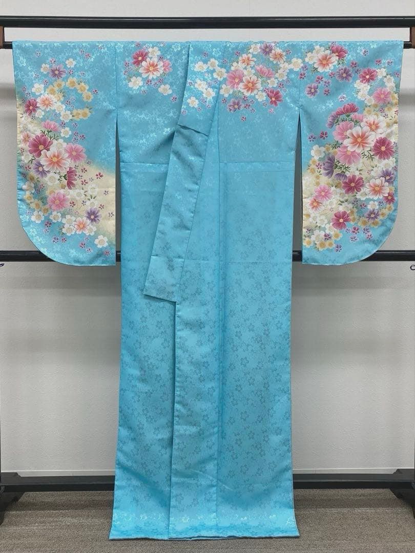 二尺袖 ポリエステル着物 金彩 紋意匠 袴向き 躾糸付き MOP487 - メルカリ