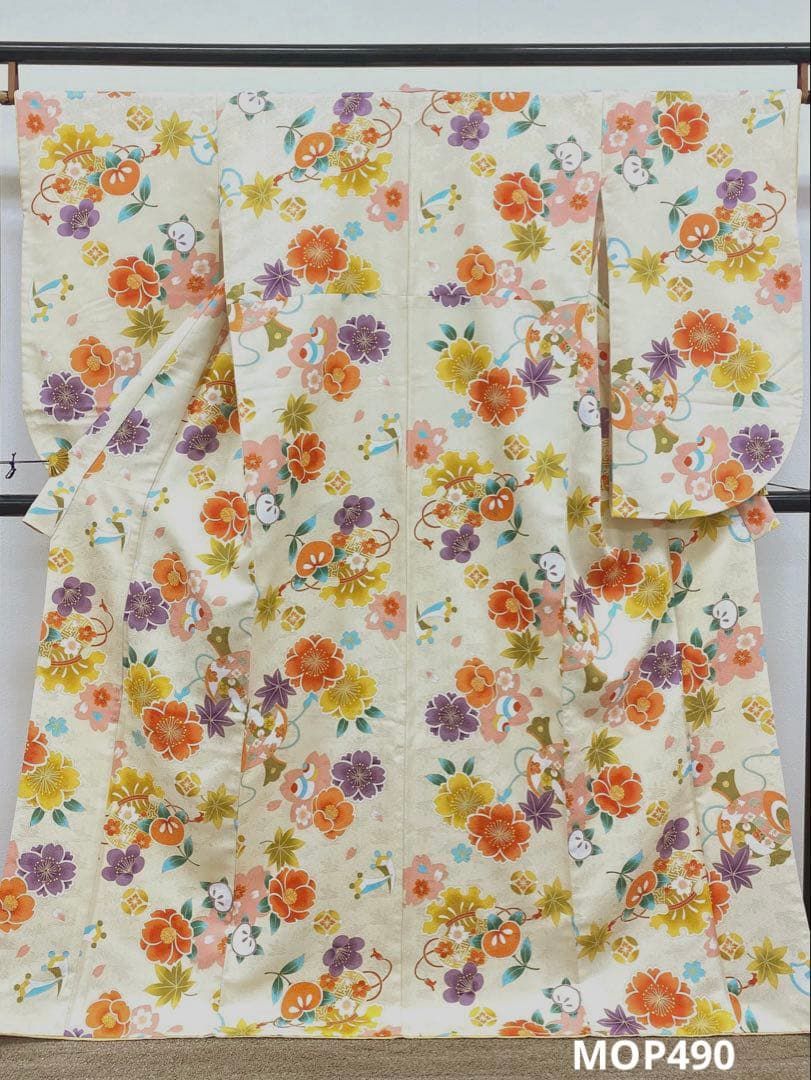 2尺袖 ポリエステル着物 紋意匠 辻ヶ花 袴向き 2尺袖 ポリエステル着物 紋意匠 辻ヶ花 袴向き