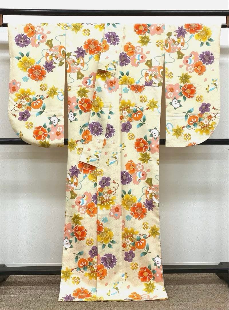 2尺袖 ポリエステル着物 紋意匠 辻ヶ花 袴向き 2尺袖 ポリエステル着物 紋意匠 辻ヶ花 袴向き