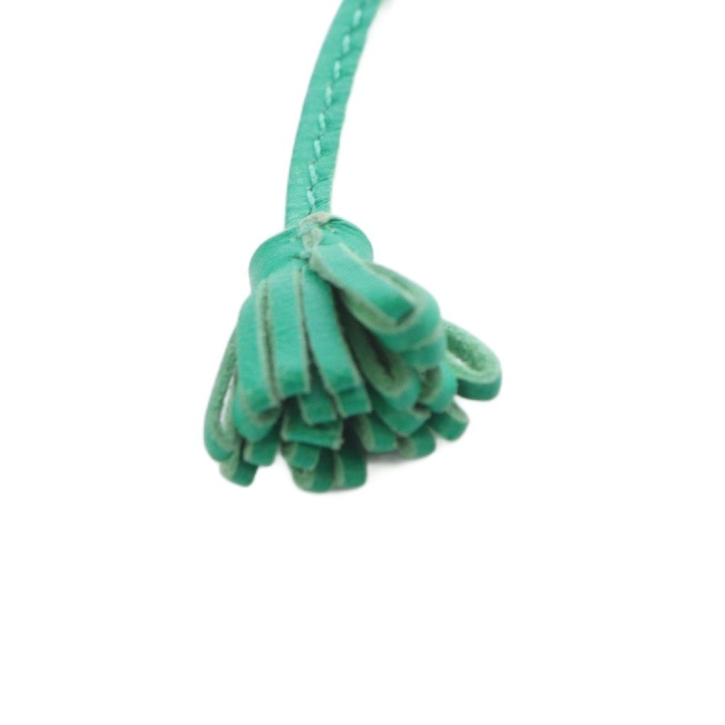 エルメス HERMES カルメンチータ 17 レザー チャーム ブックマーク 緑