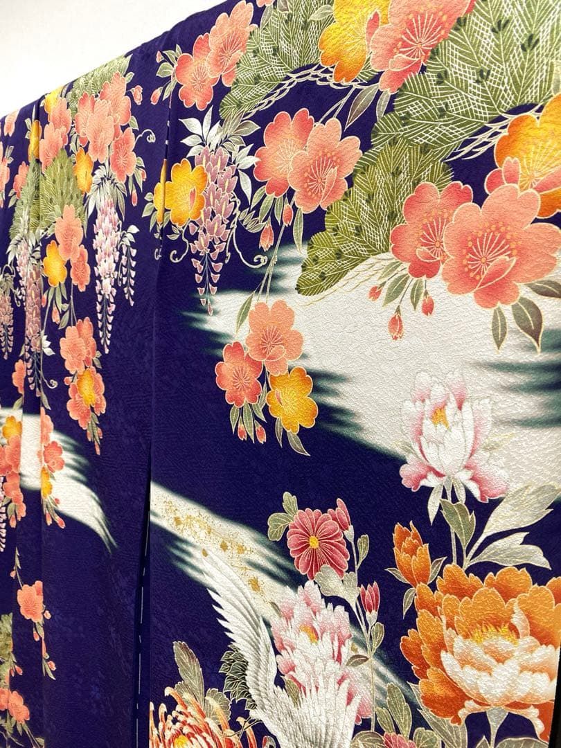 振袖 仮絵羽 金彩 牡丹 舞台衣装 正絹 未仕立て品 八掛付き MOK820