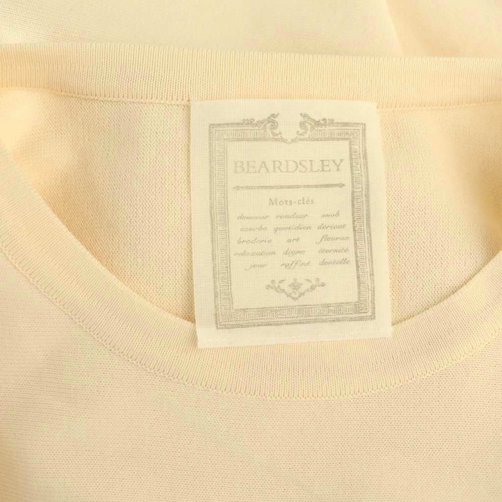 【中古】ビアズリー ガリャルダガランテ 24年 ビッグニットショートプルオーバー カットソー 長袖 F アイボリー ビアズリー BEARDSLEY ガリャルダガランテ 24年 ビッグニットショート