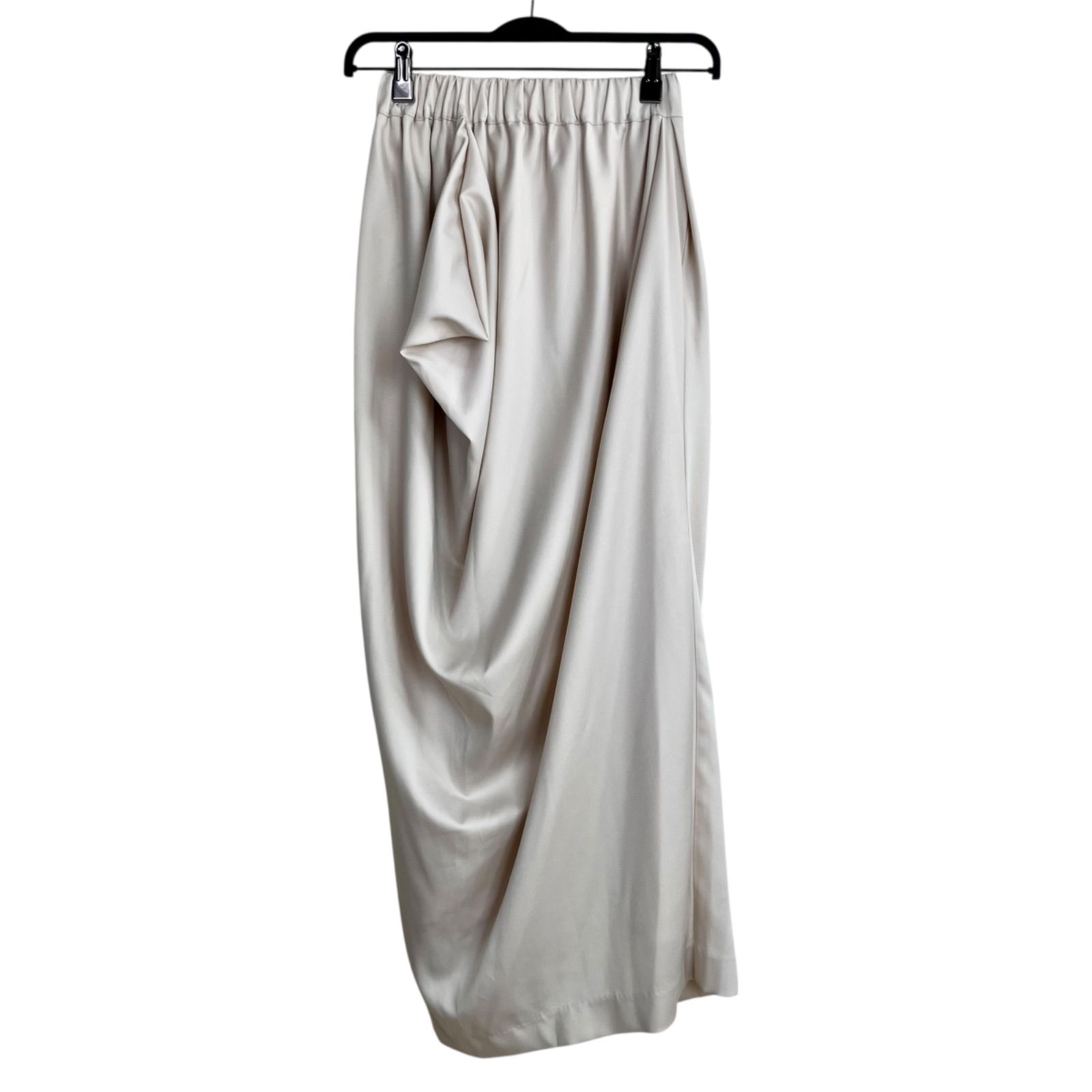 タグ付き未使用 machatt ドレープマットサテンスカート F ECR エクリュ