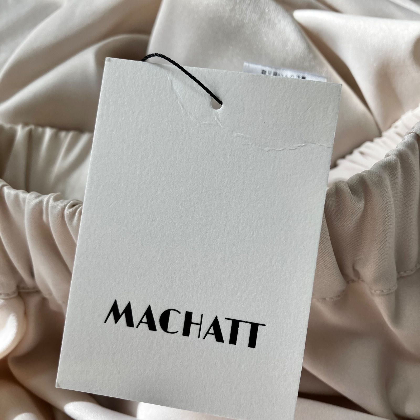 タグ付き未使用 machatt ドレープマットサテンスカート F ECR エクリュ