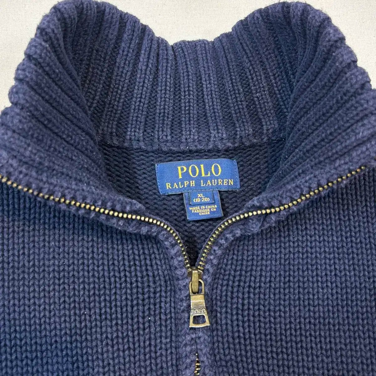 ポロ ラルフローレン ネイビー 星条旗 ハーフジップ セーター ニット