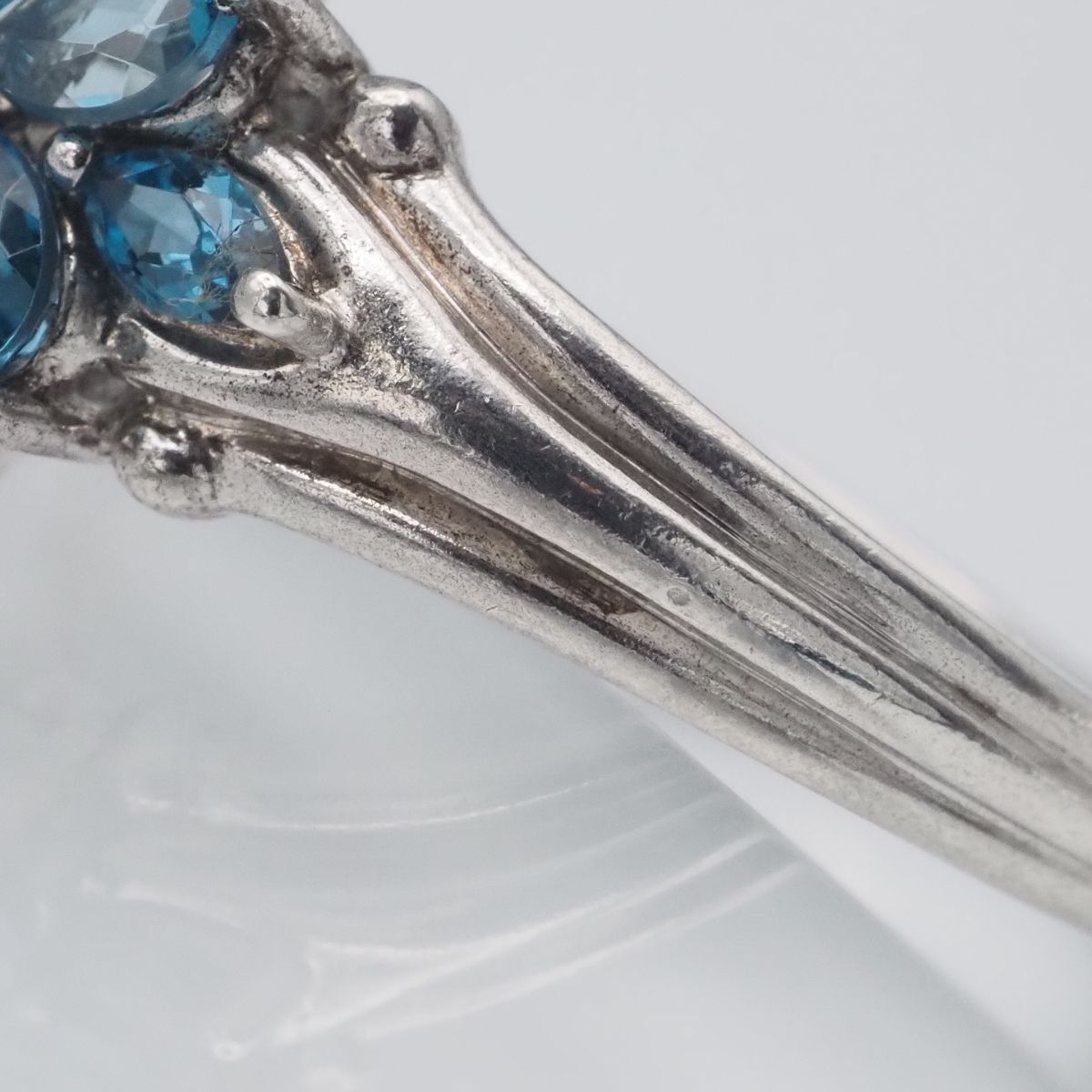 J195 ブルートパーズ 925刻印 リング デザイン シルバー 指輪 11月