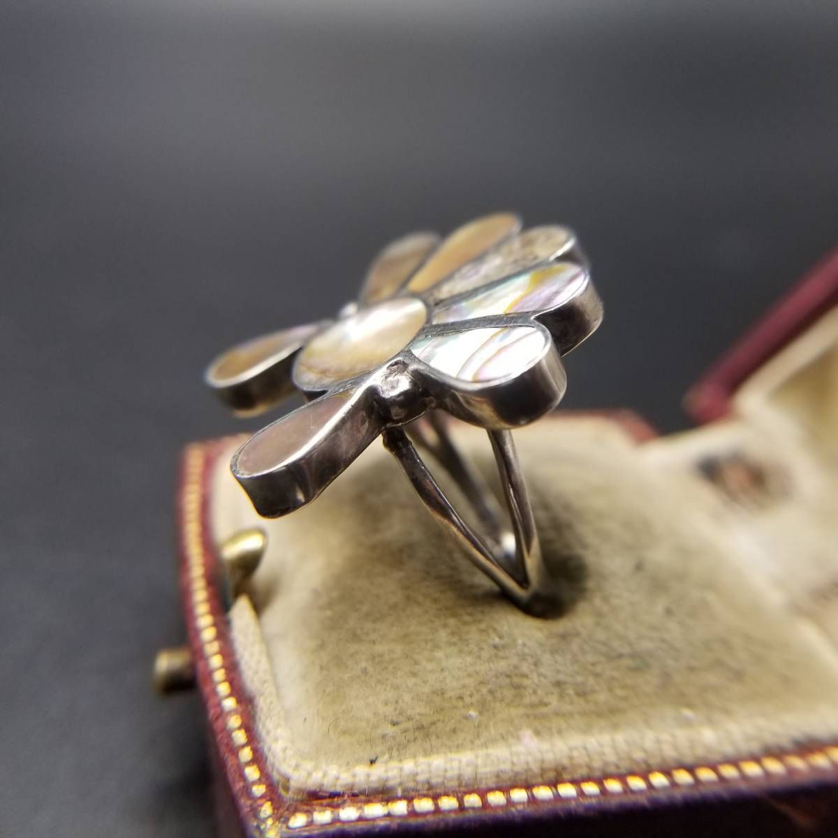 1960～70年代 メキシコ 925 シルバー アバロンシェル 貝殻 インレイ 