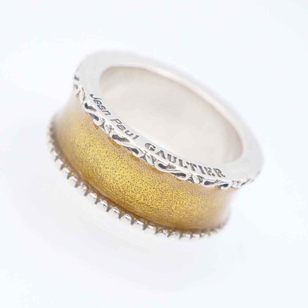 H952 Jean Paul GAULTIER ジャンポールゴルチエ 925S刻印 リング イエローエナメル デザイン シルバー 指輪 12-13号  2401 ゴルチェ シルバーリング ロゴ ヴィンテージSILVER925 12号 Jean-Paul GAULTIER - ジャンポール ゴルチエ  リング ヴィンテージ ジャンポール ...