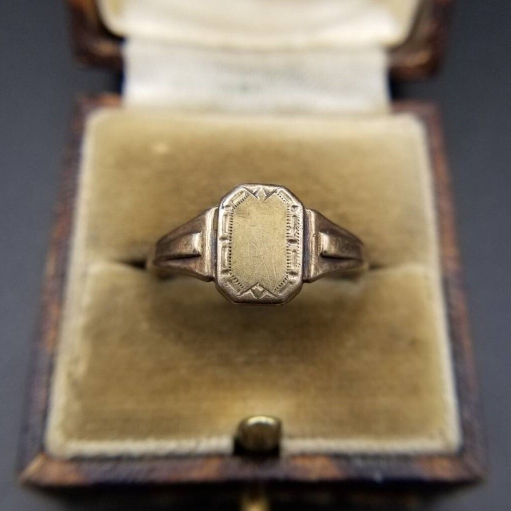 JHW社製 英国 ヴィンテージ アールデコ 八角形 エッチング 925