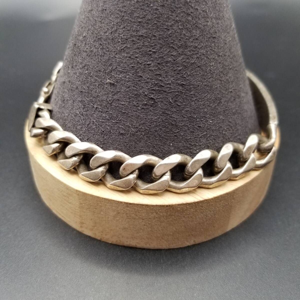 925シルバー ブレスレット 1999年製 1999年 英国 ヴィンテージ IDタグ 長方形プレート 925 シルバー