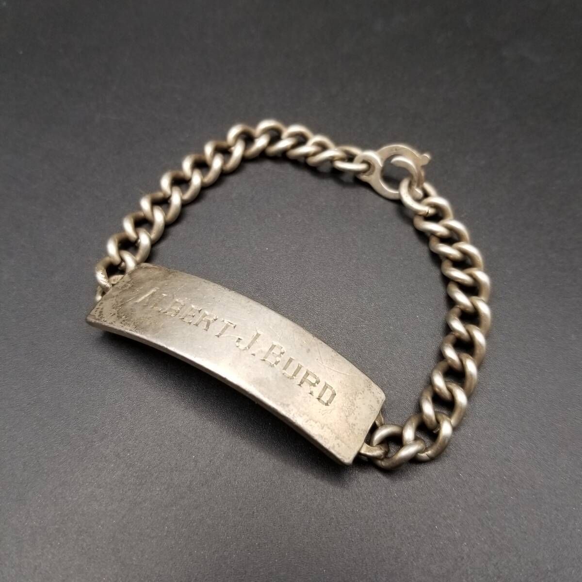 メキシコ 925 シルバー IDタグ 長方形プレート チェーンリンク