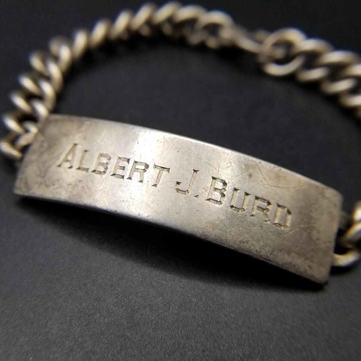 WWII期 USN IDタグ 長方形プレート 925 シルバー ヴィンテージ