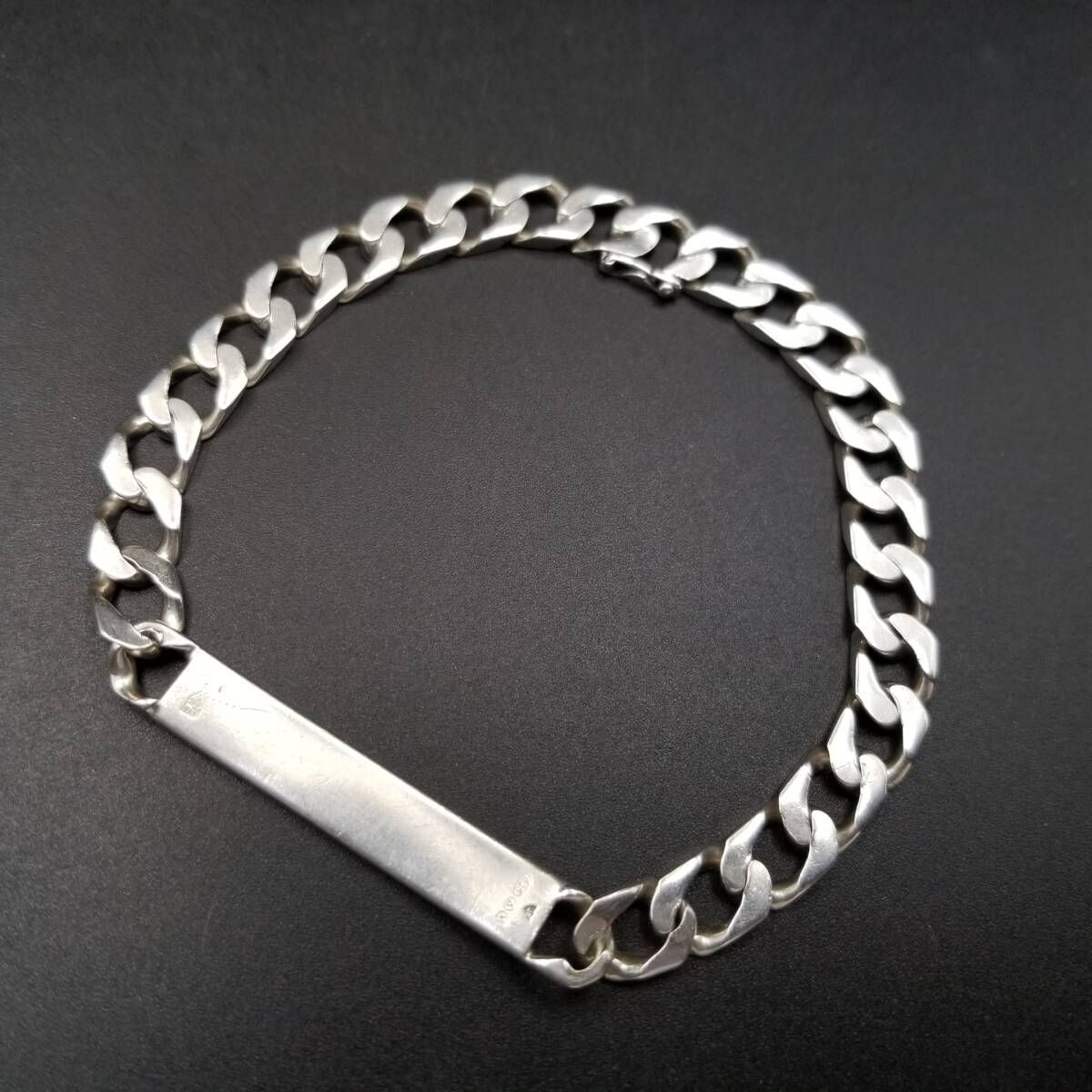 1984年 IDタグ 長方形プレート 喜平チェーン 925 シルバー