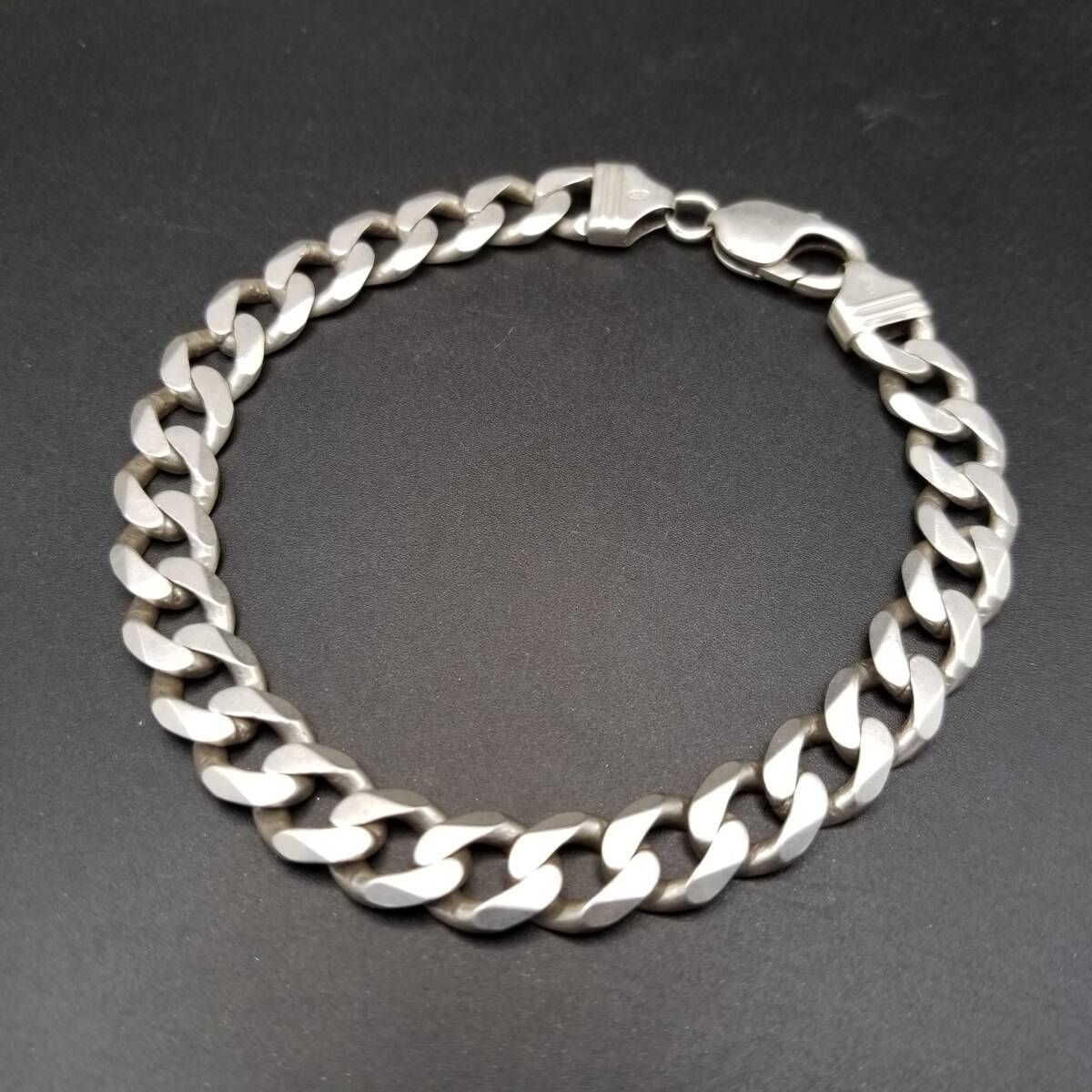 英国 ヴィンテージ チャンキー 喜平チェーン 925シルバー ブレスレット