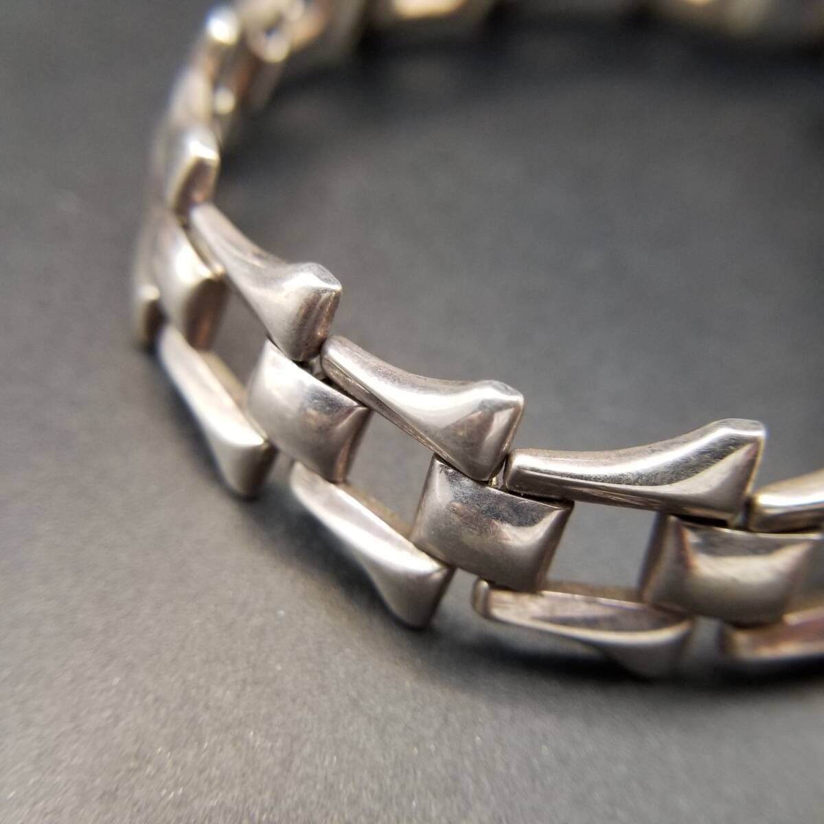 モダニスト プレートタグ 925 シルバー ヴィンテージ ブレスレット 銀 重厚 1993年 モダニスト パネルチェーン 925 シルバー ヴィンテージ