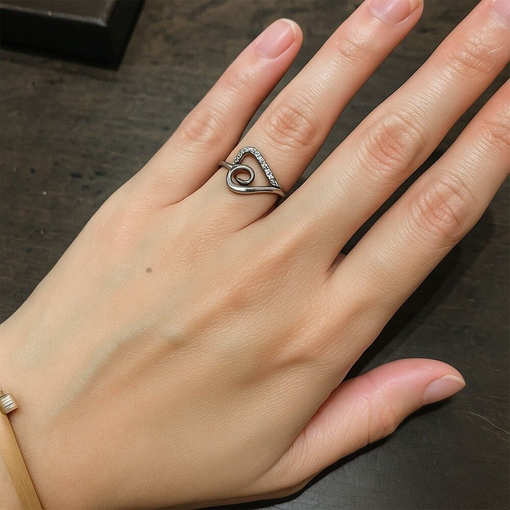 シルバー 925 ハート リング 指輪 ヴィンテージ調 10号 オーダーメイド