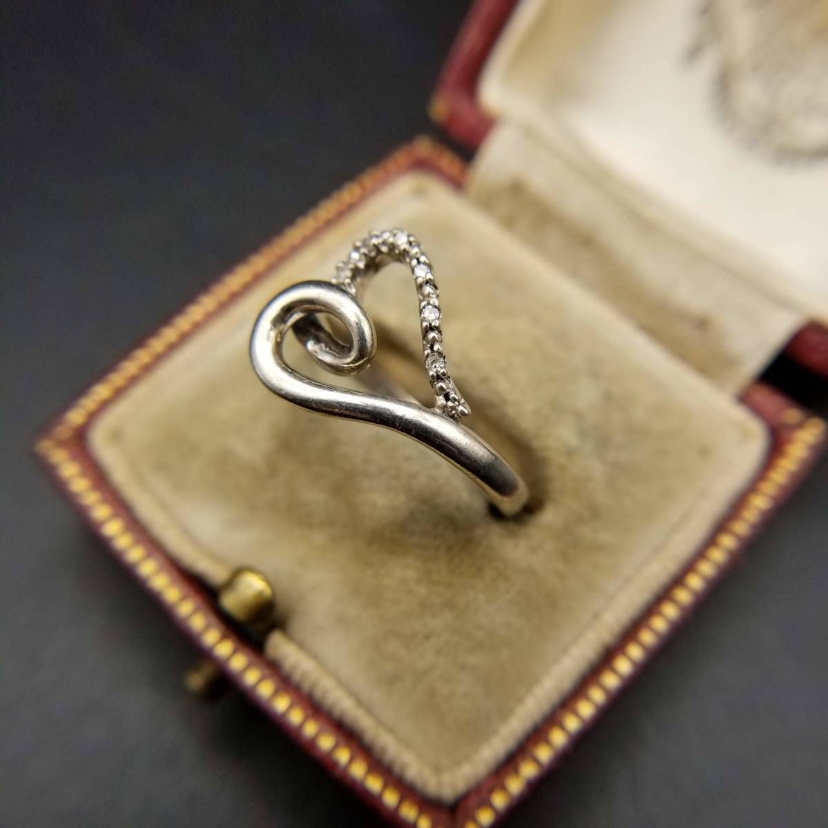 シルバー　925　ハート　リング　指輪　ヴィンテージ調　10号　オーダーメイド シルバー 925 ハート リング 指輪 ヴィンテージ調 10号 オーダーメイド