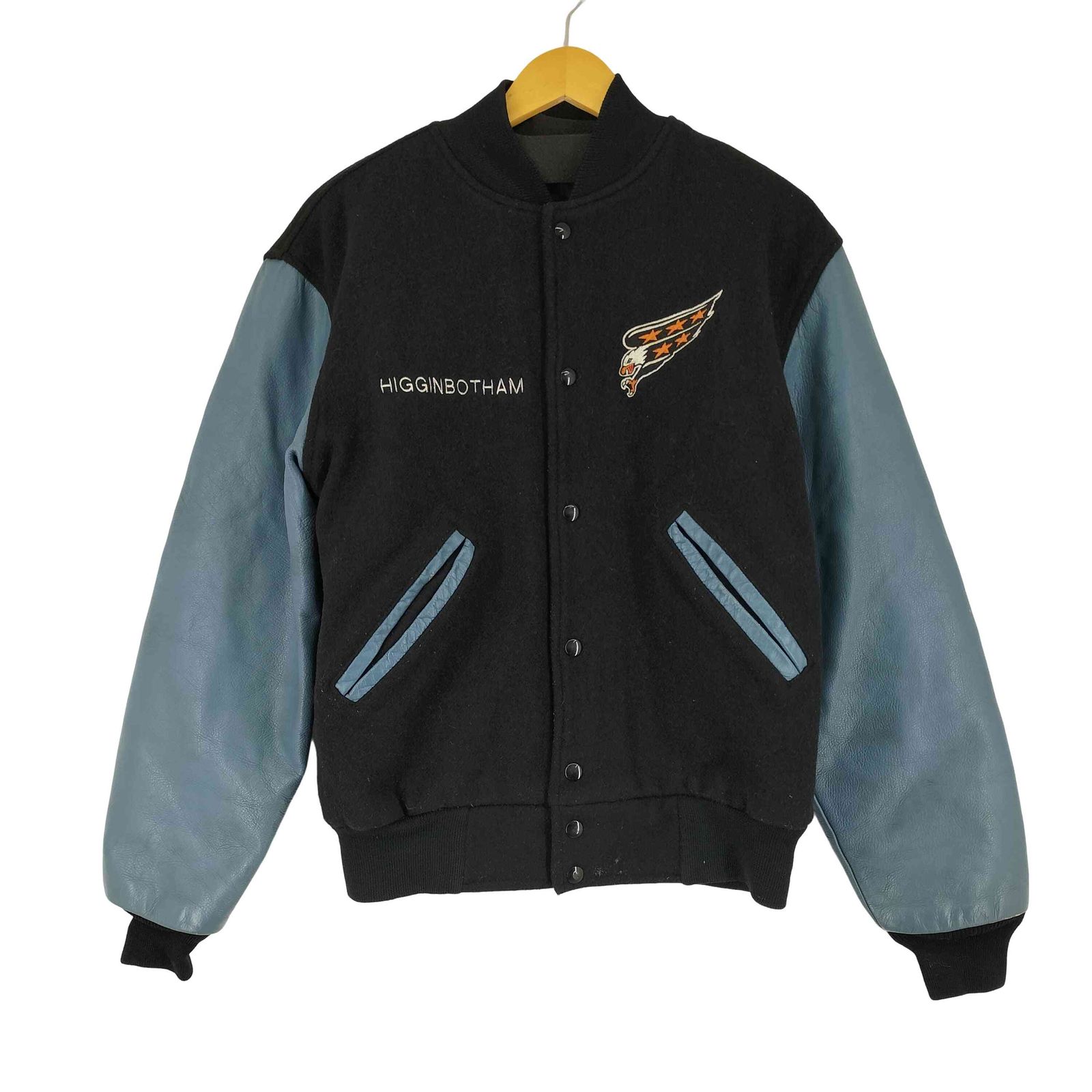 USED古着(ユーズドフルギ) {{OUTER BOUNDARY}} アームレザー ウールスタジャン メンズ import：XL 【中古】【ブランド古着バズストア】 ユーズドフルギ USED古着 アームレザー切り替え ウールスタジャン