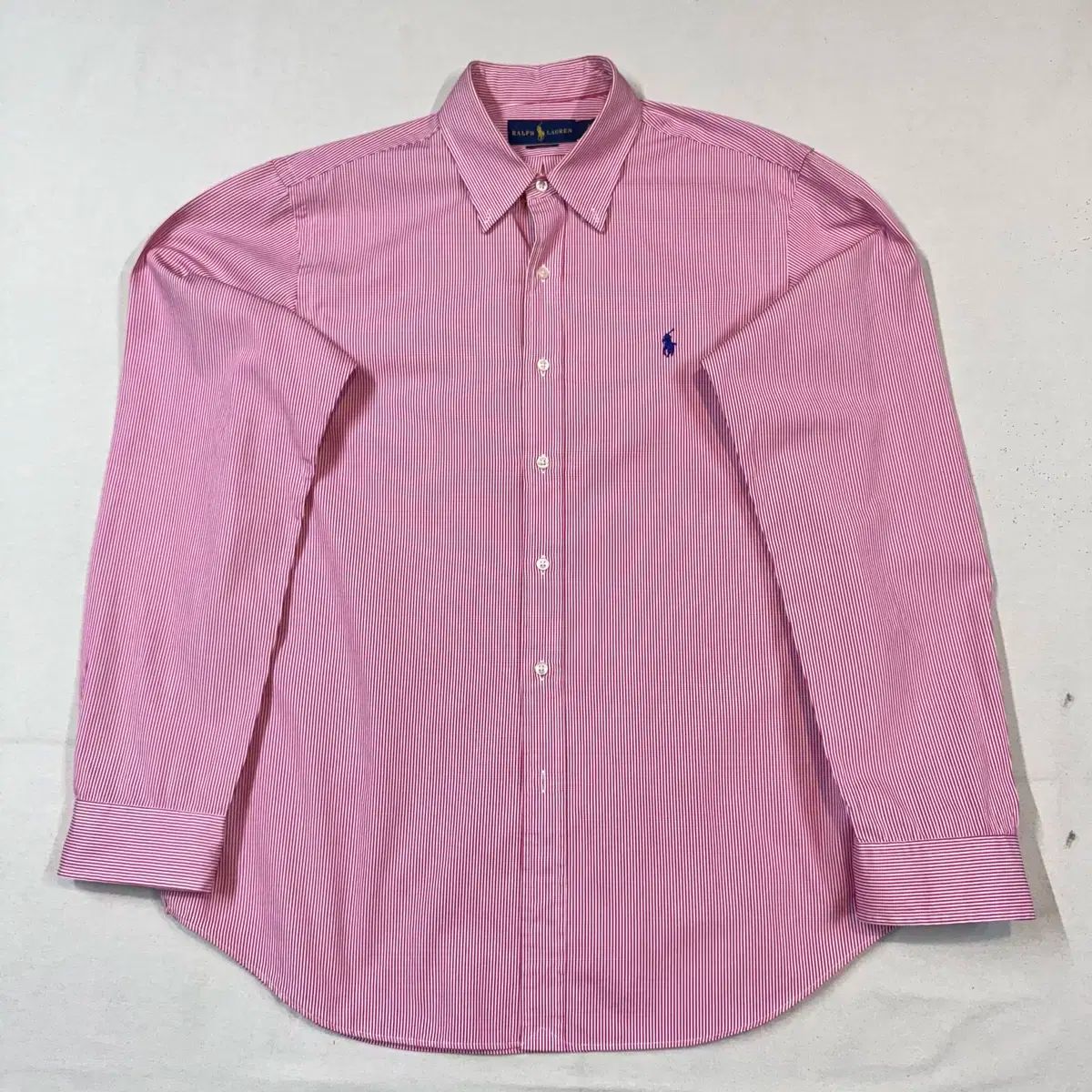 ポロラルフローレン クラシックフィット レッド ストライプ ポプリン シャツ