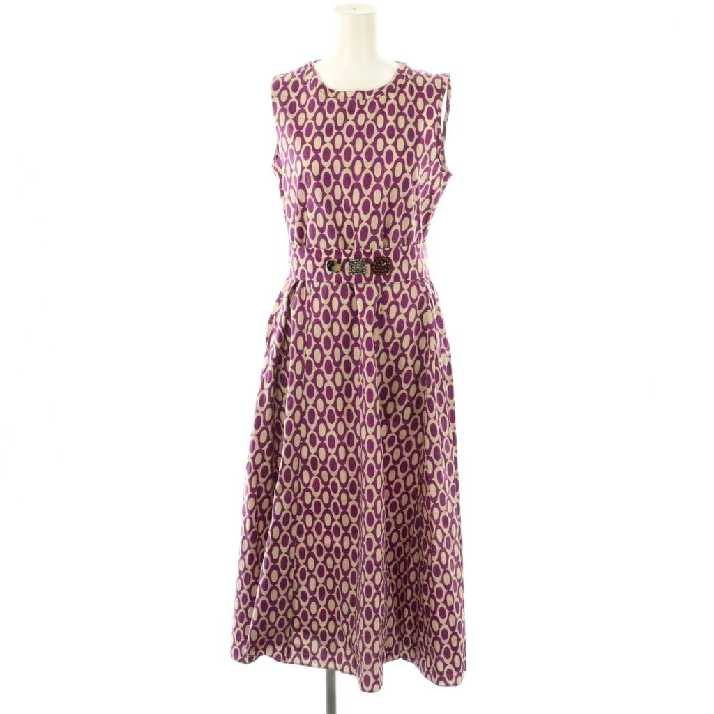 Sマックスマーラ 'S Max Mara 総柄 ノースリーブワンピース ロング 36