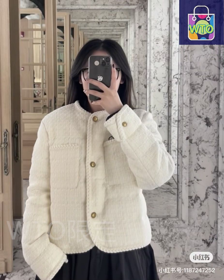 今日特価】Moncler モンクレール ツイードダウンジャケット リボン