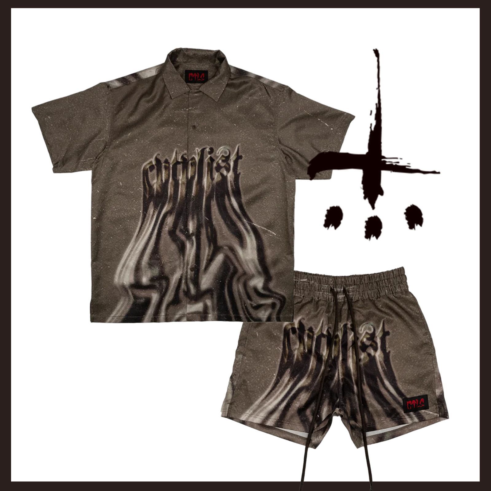 ○★新品未使用 CVTVLIST マーブルドリップショーツ ラグジュアリー短パン 新品 未使用 カタリスト マーブルドリップショーツ ショートパンツ