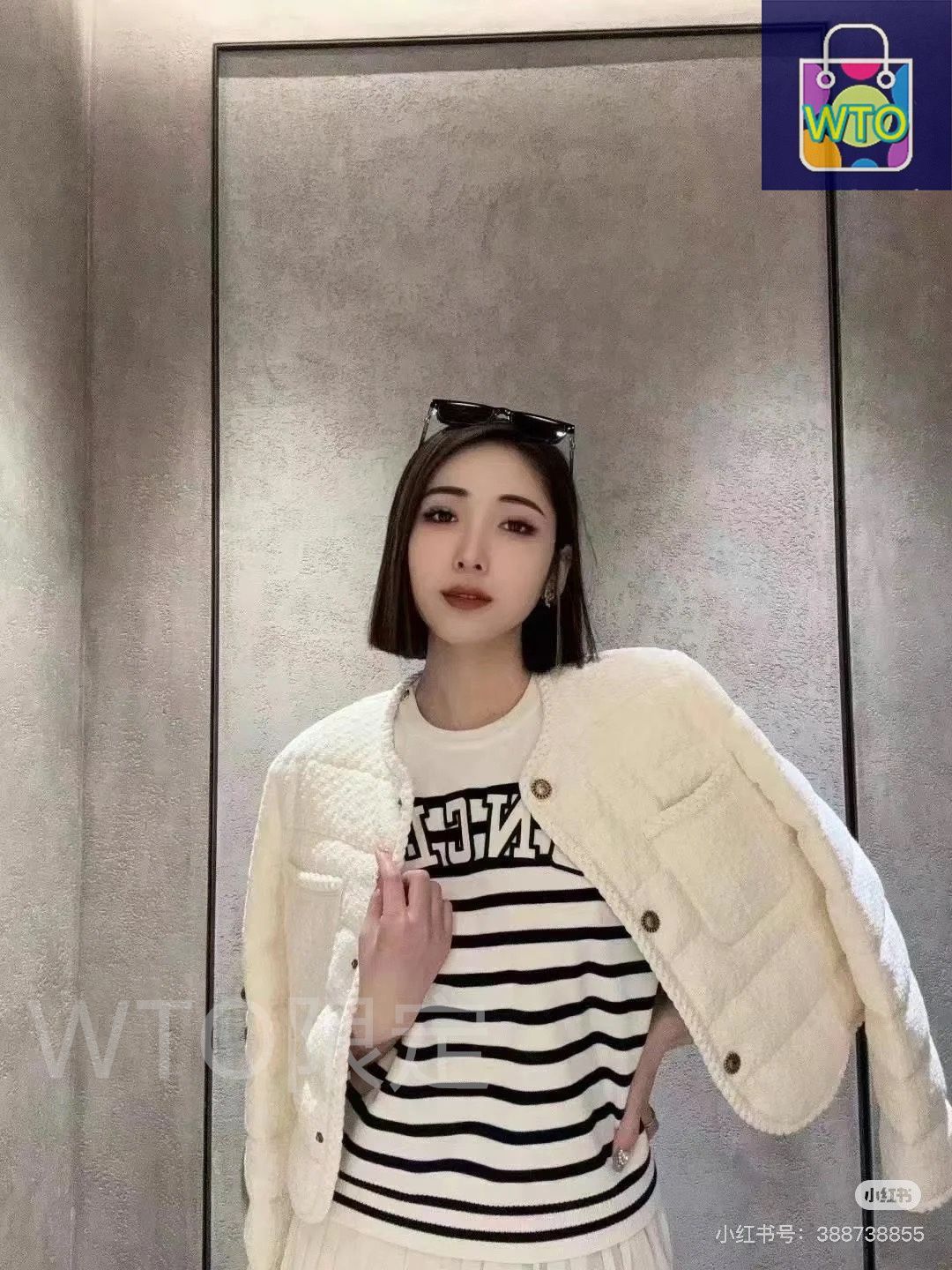 今日特価】Moncler モンクレール ツイードダウンジャケット リボン