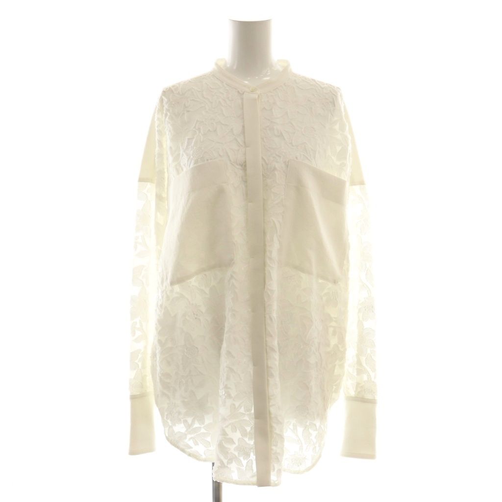 【中古】フォルモ FORMO ジャガードシャツ ブラウス シアー 2 ホワイト /CX ■OS レディース フォルモ FORMO ジャガードシャツ ブラウス シアー 2 ホワイト /CX