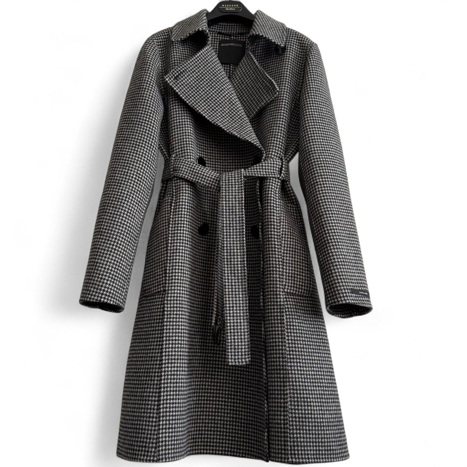 未使用級 現行 MaxMara クチートアマーノ 千鳥格子柄ウールロング