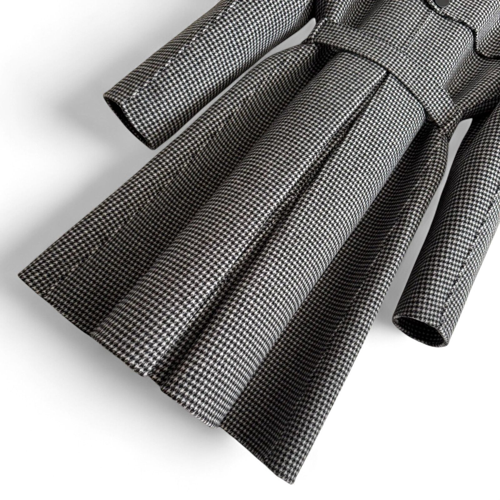 未使用級マレーラ(マックスマーラグループ)千鳥格子柄ウールロングコート40(M) 未使用級 現行 MaxMara クチートアマーノ 千鳥格子柄ウールロング