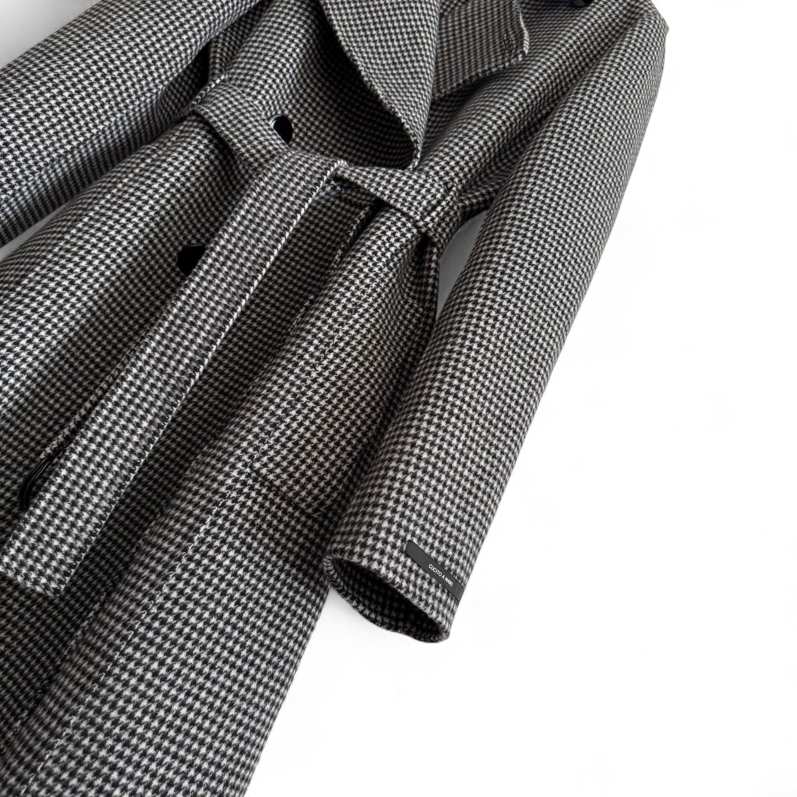 未使用級 現行 MaxMara クチートアマーノ 千鳥格子柄ウールロング