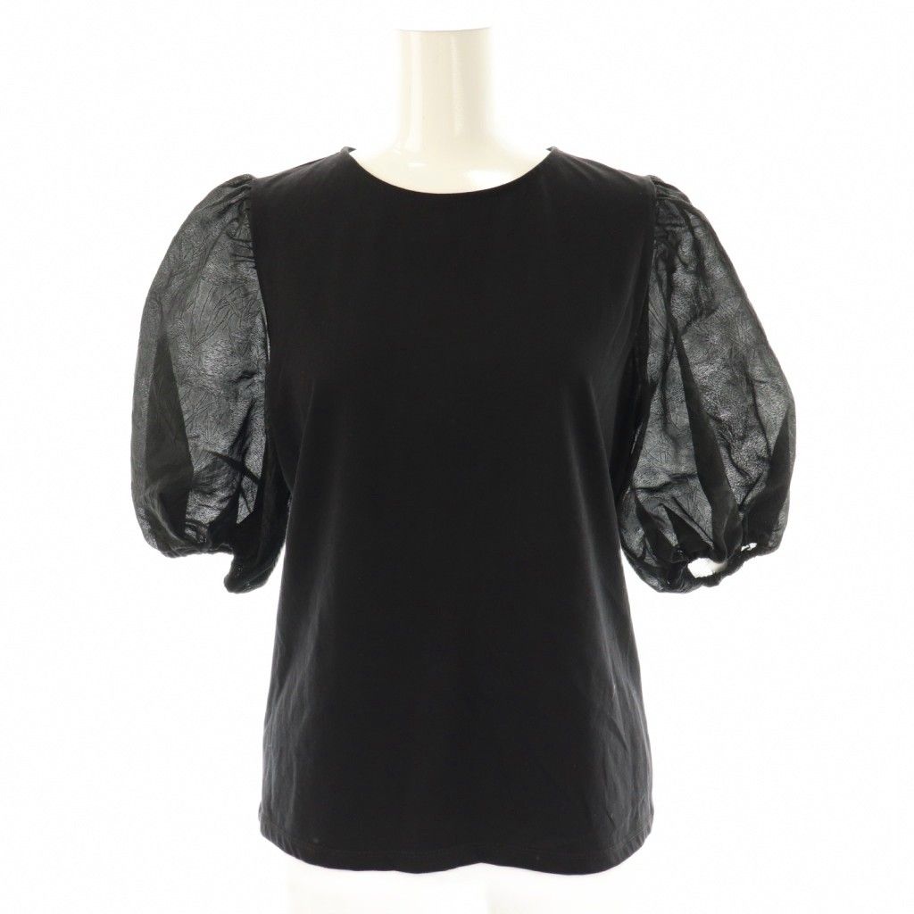 【中古】ヴィヴィアンタム VIVIENNE TAM 25SS シアーパンダプルオーバー ブラウス 38 ブラック /DO ■OS ヴィヴィアンタム VIVIENNE TAM 25SS シアーパンダプルオーバー