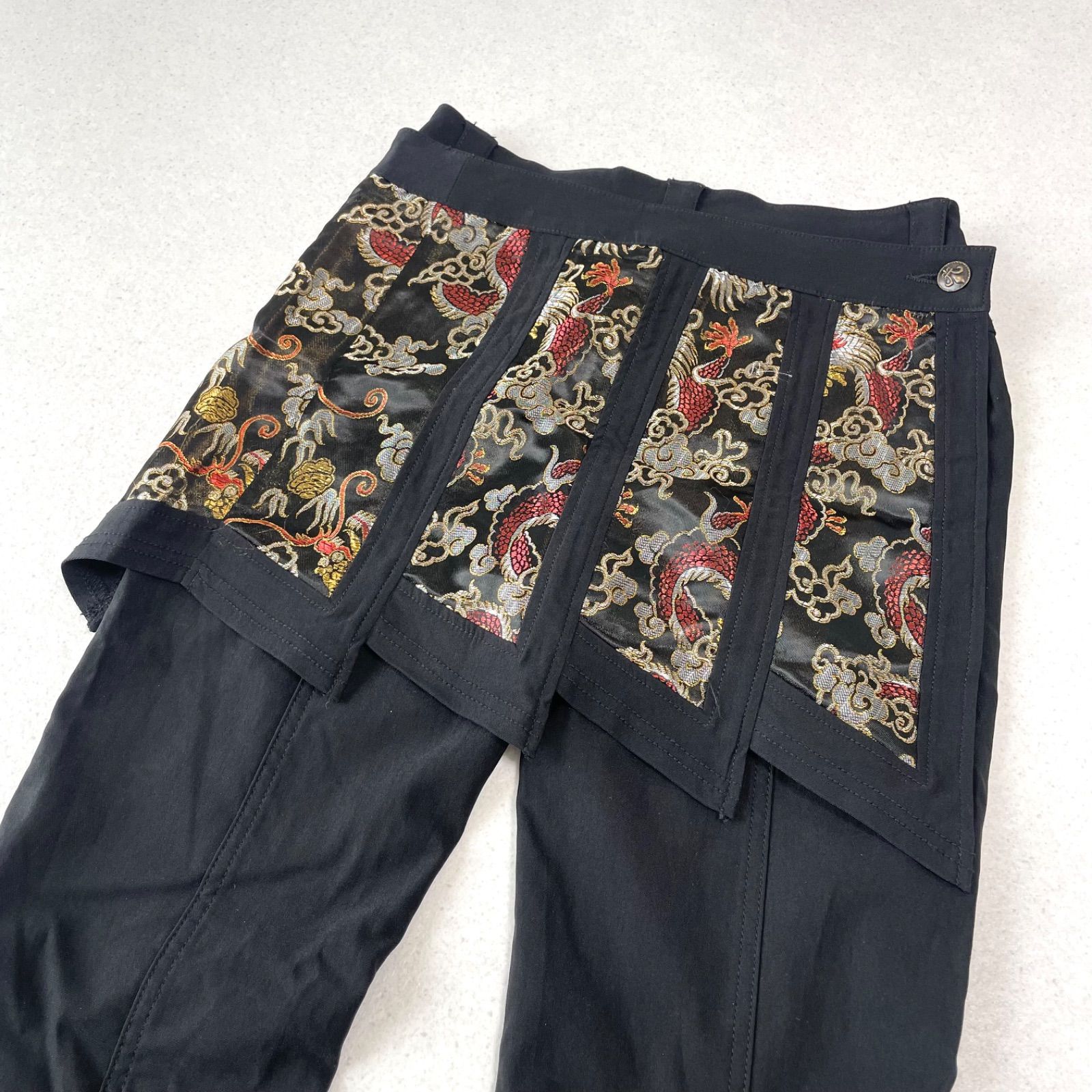 Y2K パンク Ozz On オッズオン チャイナモチーフ 巻きスカート フレア